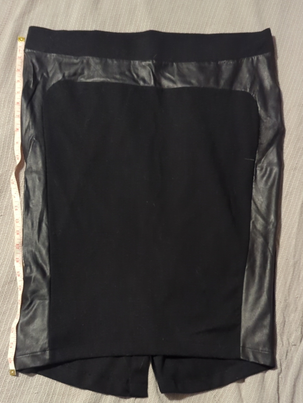 Mossimo Supply Co. Black Pencil Skirt with Faux-Leather Panels